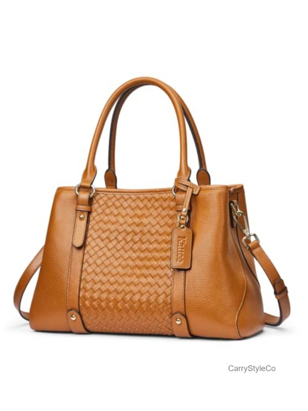 Top Grain Leather Satchel Top Handle Crossbody Bag
